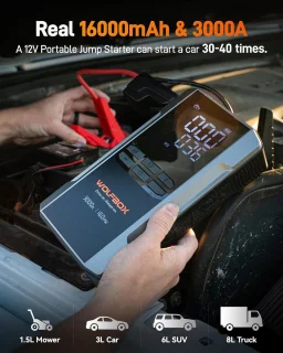 Wolfbox Jumpstarter 3000A 16000mAh met Compressor en Startkabels