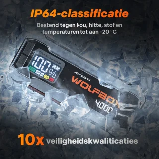Wolfbox Jumpstarter 4000A 24000mAh met Adapter en Snellader