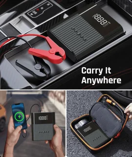 Xcruiser Licheers 12V Portable Jump Starter & Air Compressor 8800mAh