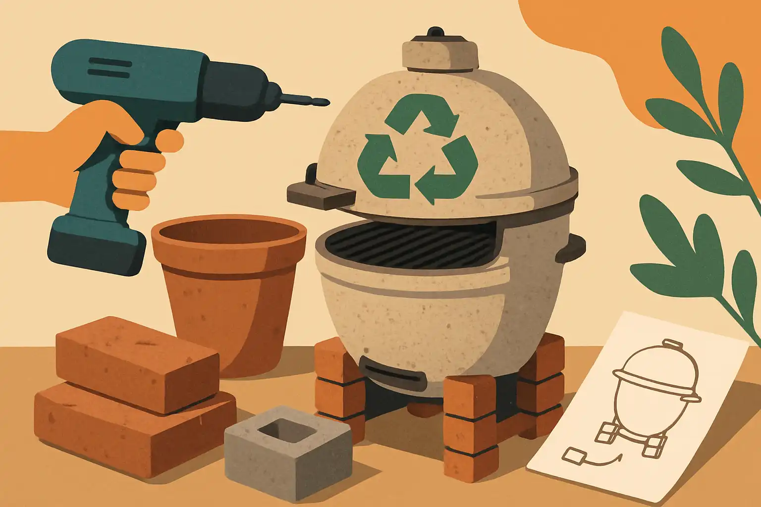 Bouw je eigen kamado: een stap-voor-stapgids voor een veilige, goedkope keramische grill van gerecyclede materialen