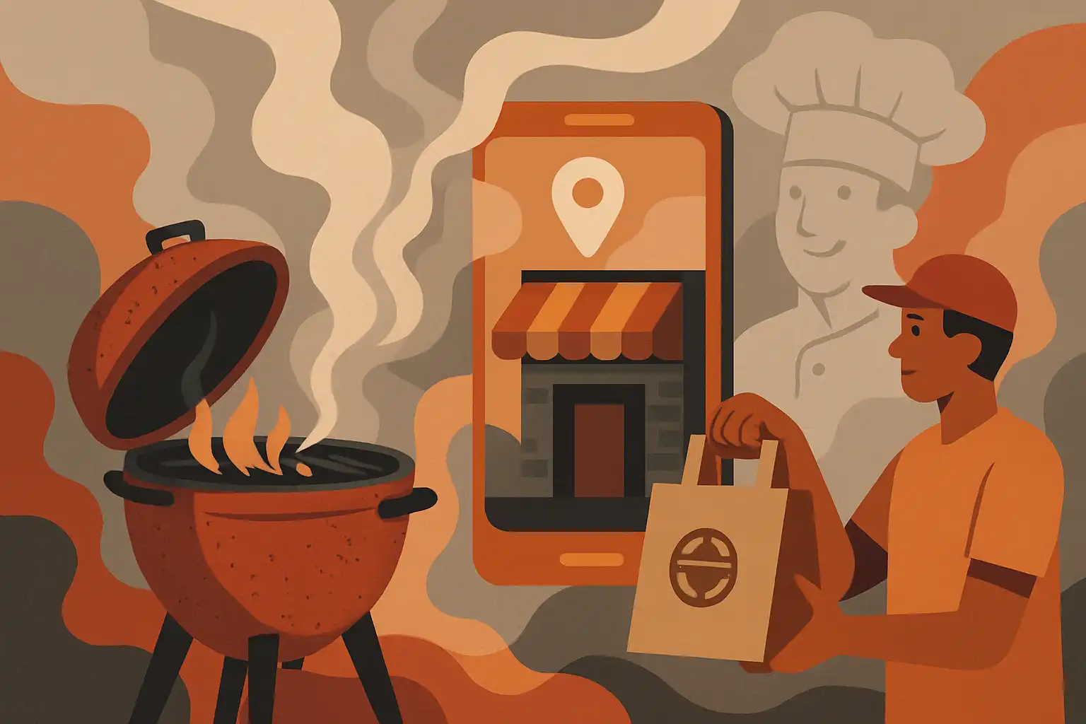 De opkomst van kamado ghost kitchens: hoe smokey pop-ups thuisbezorging veranderen