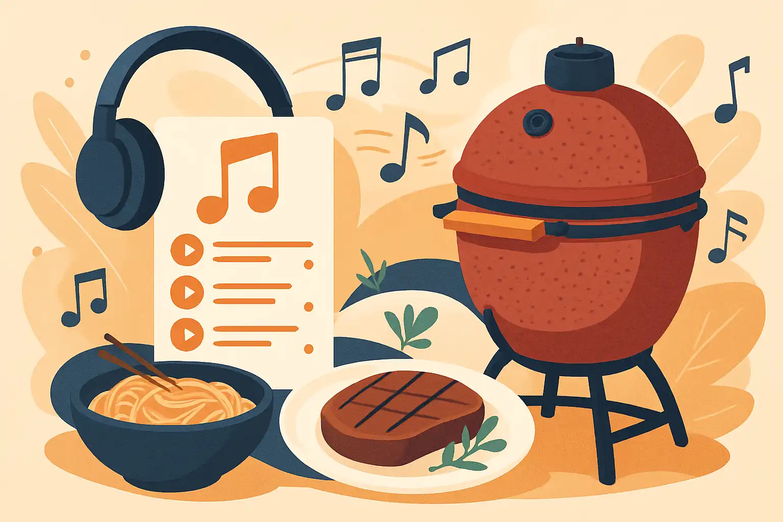 De perfecte playlist voor elke kamado-sessie: welke muziek past bij welk gerecht