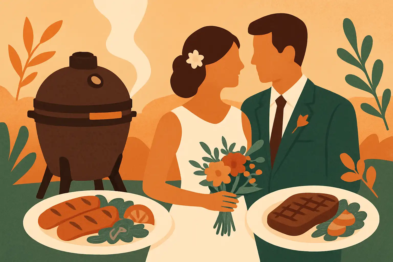Een bruiloft met een kamado: zo plan je het perfecte smoky trouwmenu zonder stress