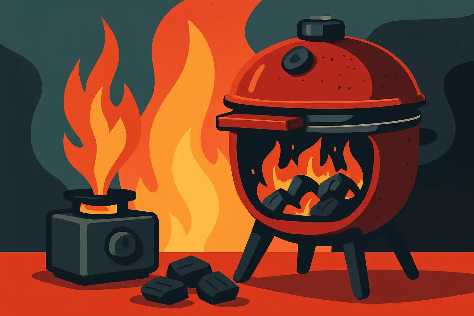 Hybride kamado's: zo combineer je gasstart en houtskool voor instant hitte en diepe rooksmaak