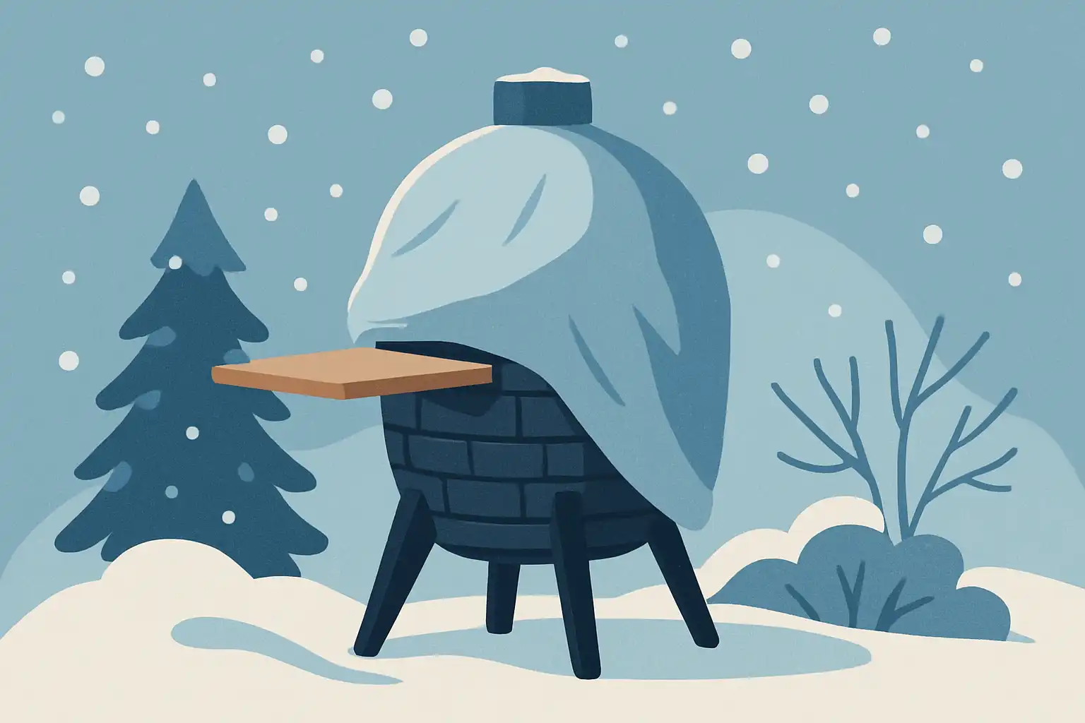 Kamado in winterslaap: zo bescherm je je barbecue tegen vorst en vocht