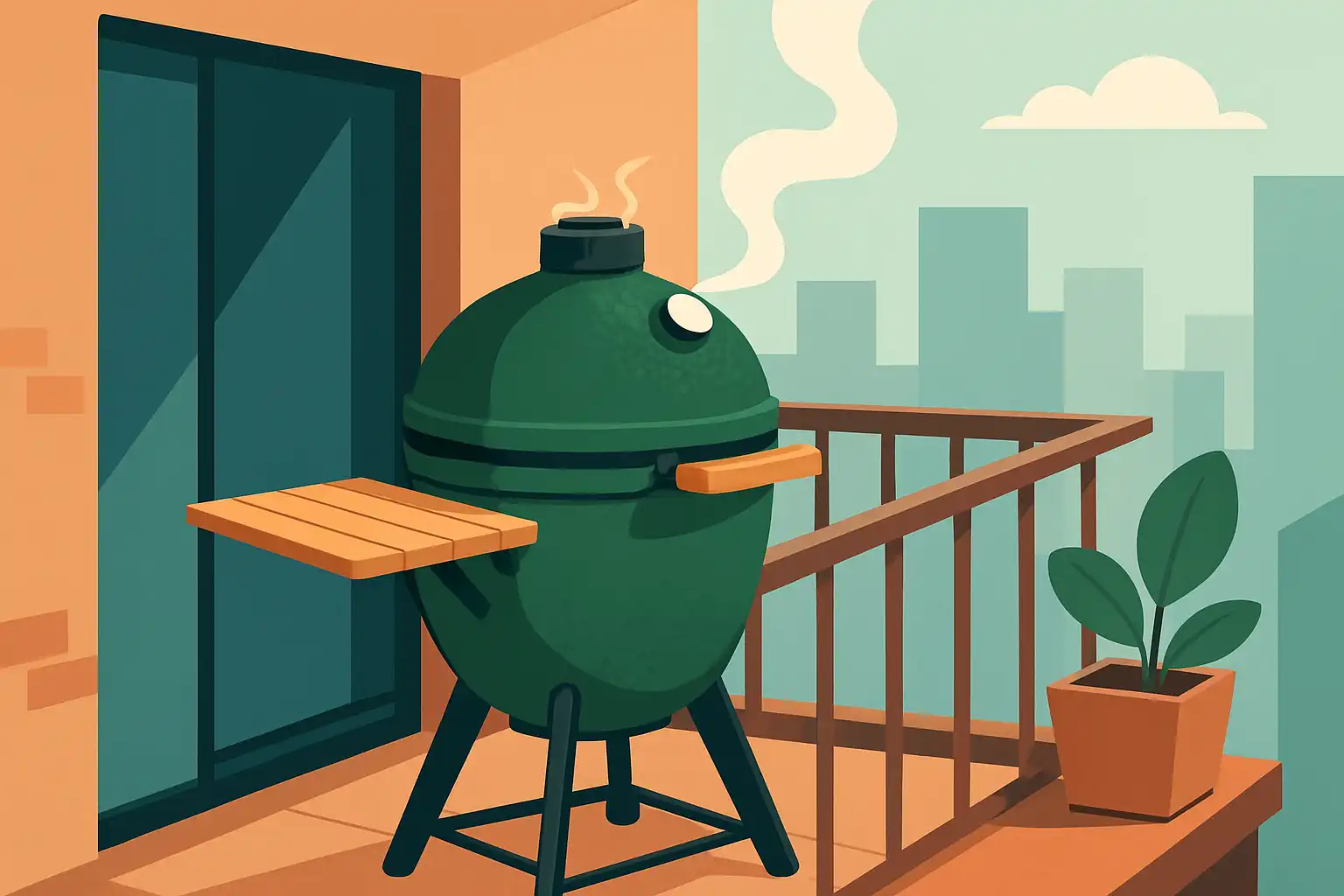 Kamado op het balkon: zo gril je veilig en smaakvol in kleine stedelijke ruimtes