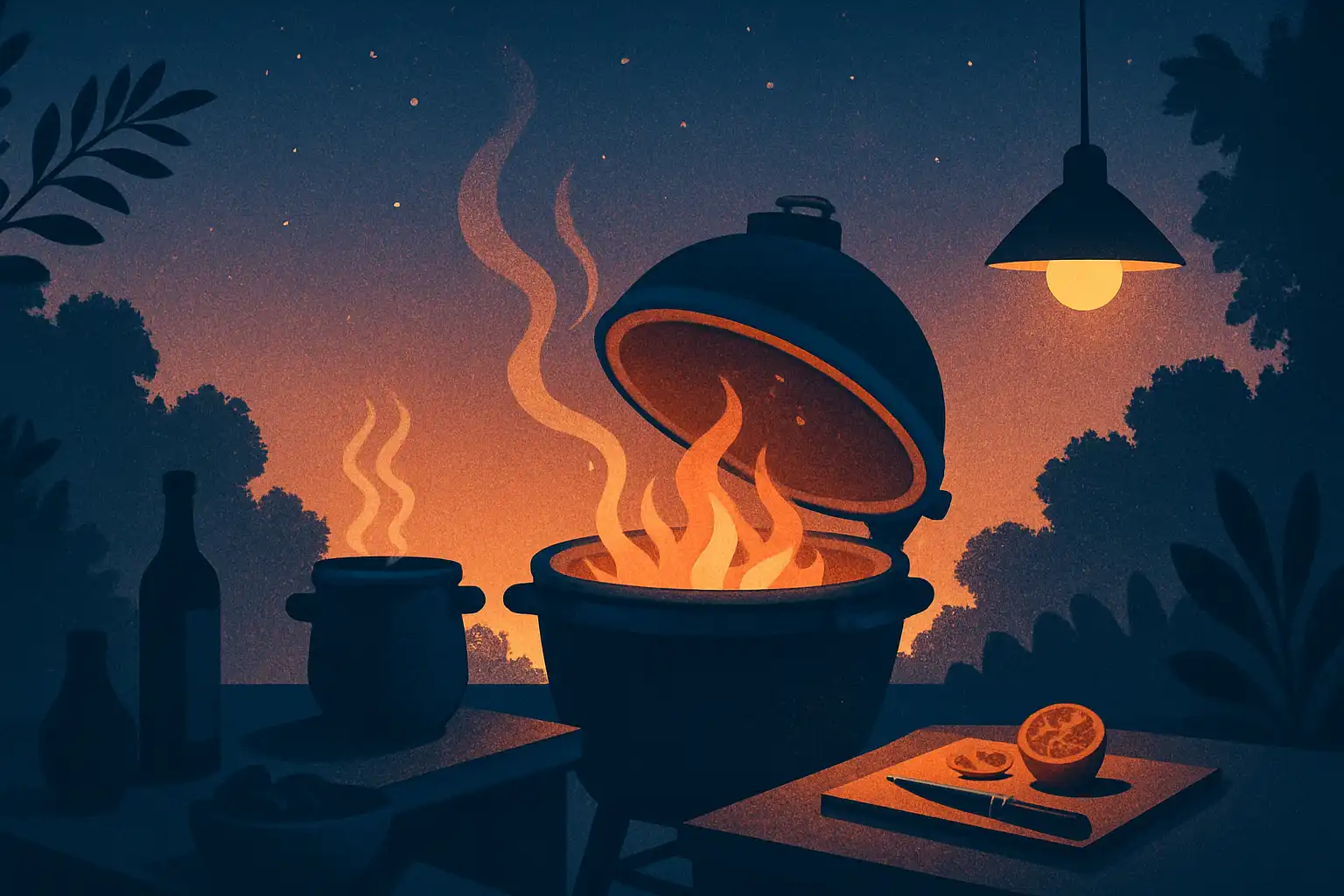 Koken bij schemer: zo creëer je veilige, sfeervolle en Instagram-waardige avondsessies met je kamado