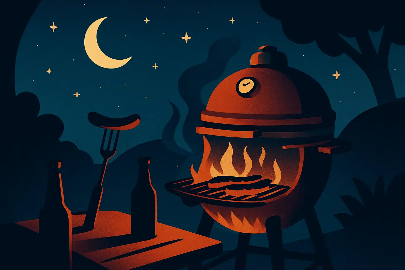 Late-night kamado: zo gril je veilig en smaakvol na zonsondergang