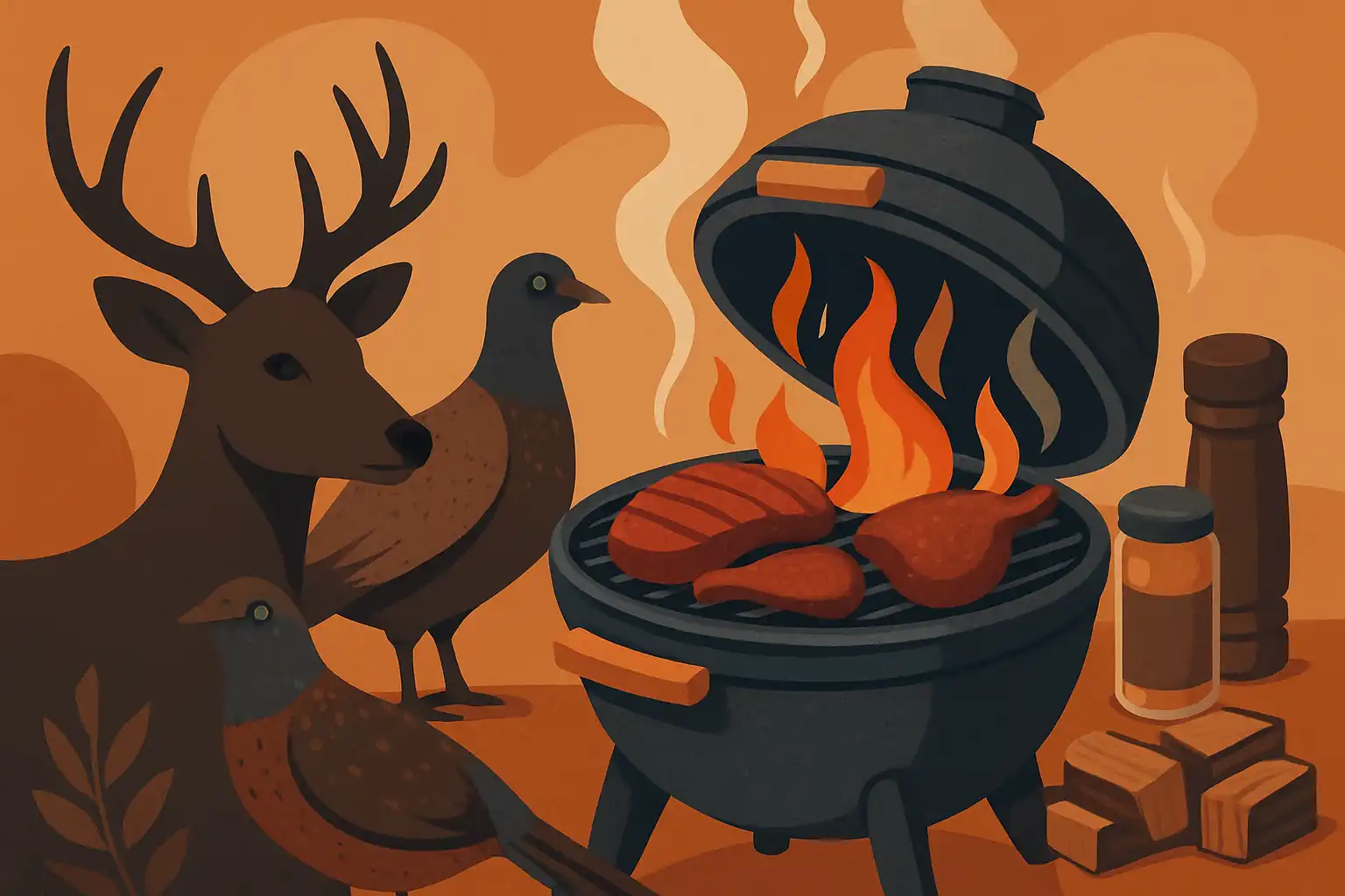 Wild op de kamado: hoe je hert, fazant en wild zwijn perfect bereidt en welke rubs en houtsoorten echt werken