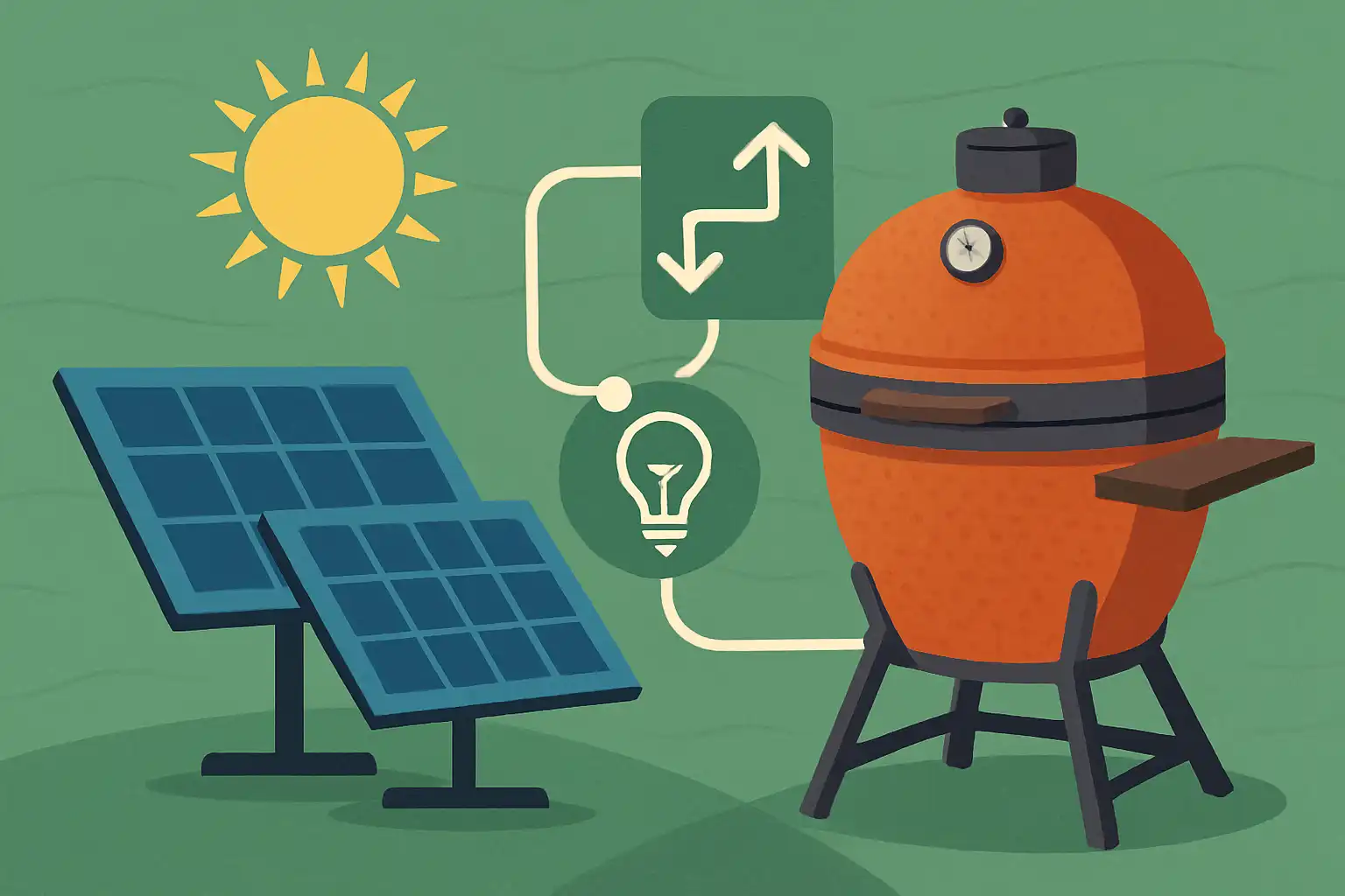 Zo combineer je je kamado met zonnepanelen en slimme energieplanning voor duurzamer grillen