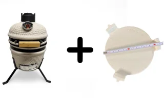 Compleet - Own Grill 13 inch kamado barbecue V2 creme met heatdeflector