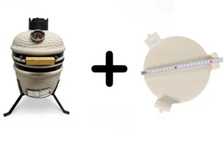 Compleet - Own Grill 13 inch kamado barbecue V2 creme met heatdeflector
