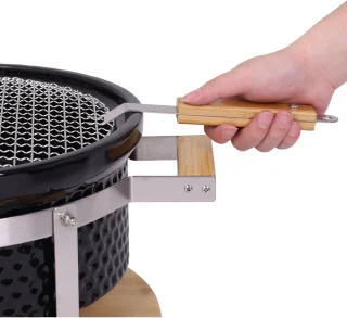 Hibachi Tafel Grill – Ronde Shichirin Tafel BBQ – Japanse Yakitori Grill – Keramisch – Geschikt voor Houtskool – Voor 1 tot 8 personen – ø 30 cm - Zwart