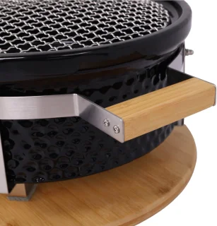Hibachi Tafel Grill – Ronde Shichirin Tafel BBQ – Japanse Yakitori Grill – Keramisch – Geschikt voor Houtskool – Voor 1 tot 8 personen – ø 30 cm - Zwart