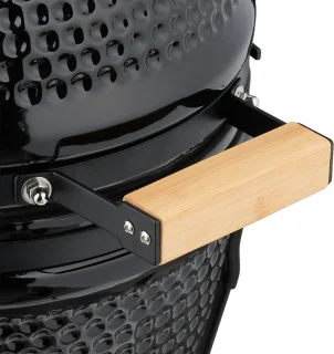 Kamado barbecue - Ø 26 cm - keramisch - met thermometer - deksel - zwart