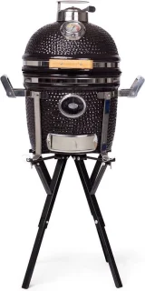 Yakiniku - BBQ Kamado 13 Inch Compact met Draagbaar Onderstel - Keramiek - Zwart