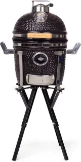 Yakiniku - BBQ Kamado 13 Inch Compact met Draagbaar Onderstel - Keramiek - Zwart