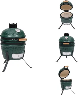 vidaXL Rokersbarbecue - Rokersbarbecues - Kamado - Kamados - Kamado barbecue 56 cm keramiek groen