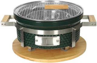 Hibachi Tafel Grill – Ronde Shichirin Tafel BBQ – Japanse Yakitori Grill – Keramisch – Geschikt voor Houtskool – Voor 1 tot 8 personen – ø 30 cm - Donkergroen