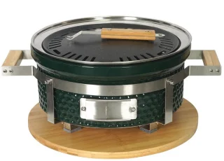 Hibachi Tafel Grill – Ronde Shichirin Tafel BBQ – Japanse Yakitori Grill – Keramisch – Geschikt voor Houtskool – Voor 1 tot 8 personen – ø 30 cm - Donkergroen