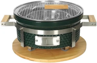 Hibachi Tafel Grill – Ronde Shichirin Tafel BBQ – Japanse Yakitori Grill – Keramisch – Geschikt voor Houtskool – Voor 1 tot 8 personen – ø 30 cm - Donkergroen