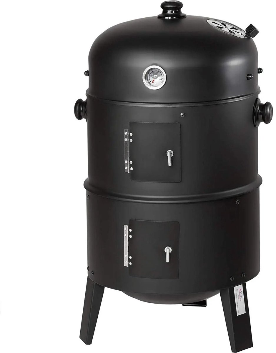 3-in-1 Houtskoolbarbecue Ø41cm Zwart