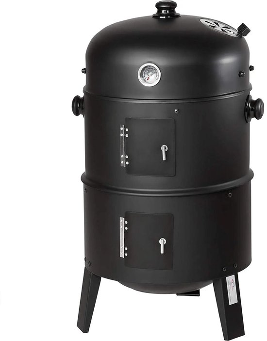 3-in-1 Houtskoolbarbecue Ø41cm Zwart
