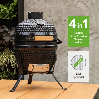 BluMill Kamado BBQ Egg 13 Inch Zwart Ø 27cm