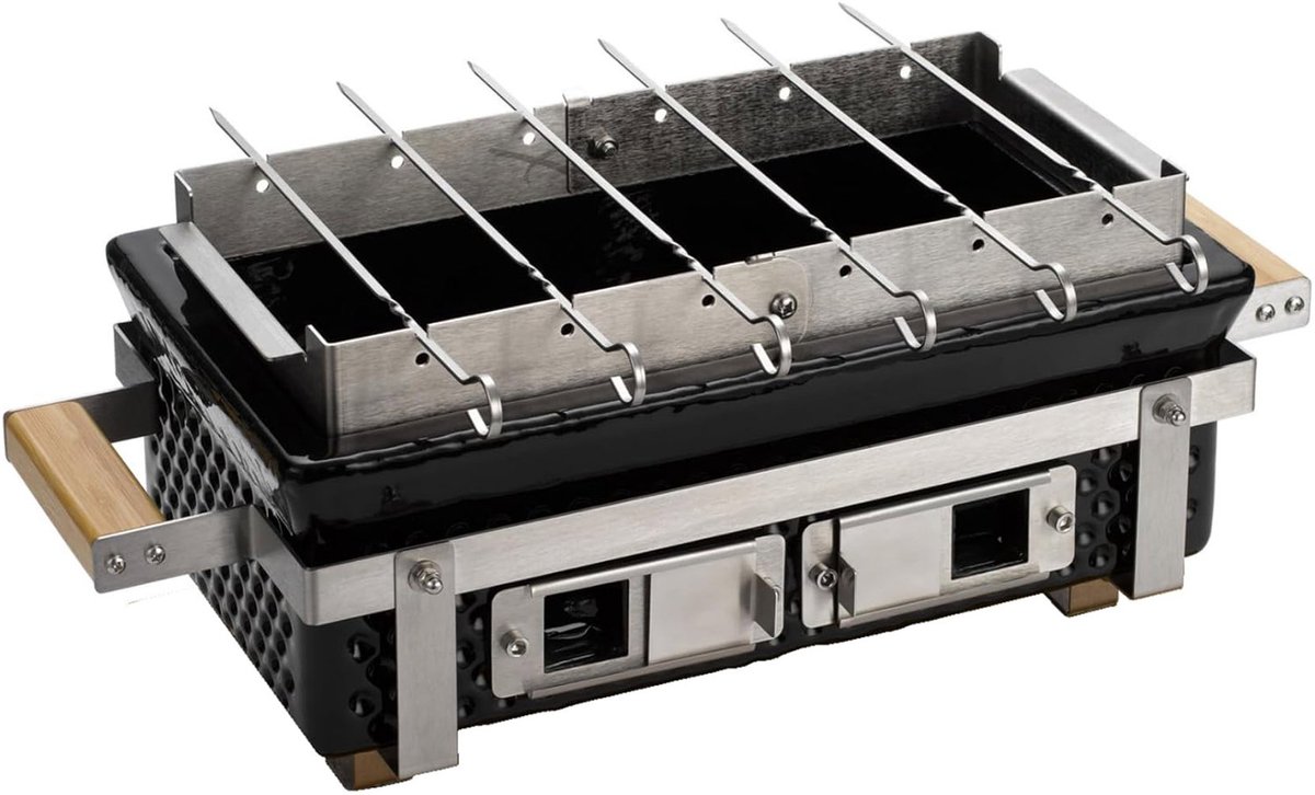 Buitenkado Hibachi Grillrek RVS 6 Spiezen