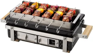 Buitenkado Hibachi Grillrek RVS 6 Spiezen