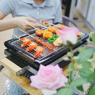 Buitenkado Hibachi Keramische Tafelgrill Houtskool Rechthoekig