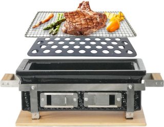 Buitenkado Hibachi Keramische Tafelgrill Houtskool Rechthoekig
