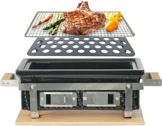 Buitenkado Hibachi Keramische Tafelgrill Houtskool Rechthoekig