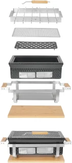 Buitenkado Hibachi Tafelgrill 55x22x16cm Zwart