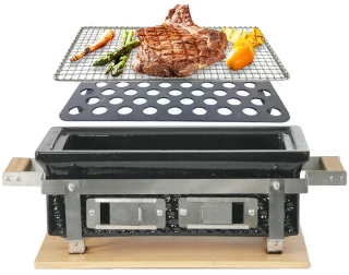 Buitenkado Hibachi Tafelgrill 55x22x16cm Zwart