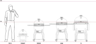 Grill Guru Kamado Barbecue Original Large ø47cm Grijs