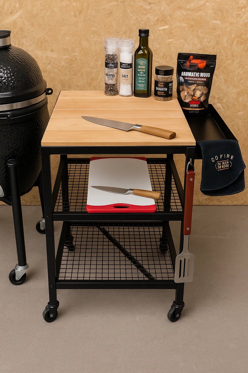 Het BBQ Huis Buitenkeuken Module 60x60cm Zwart Glans