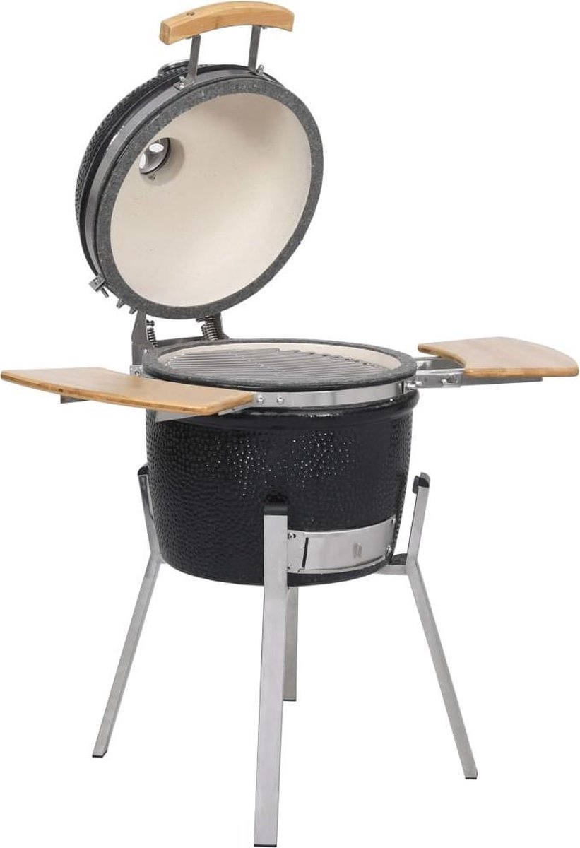 Kamado houtskoolbarbecue zwart 76cm keramisch