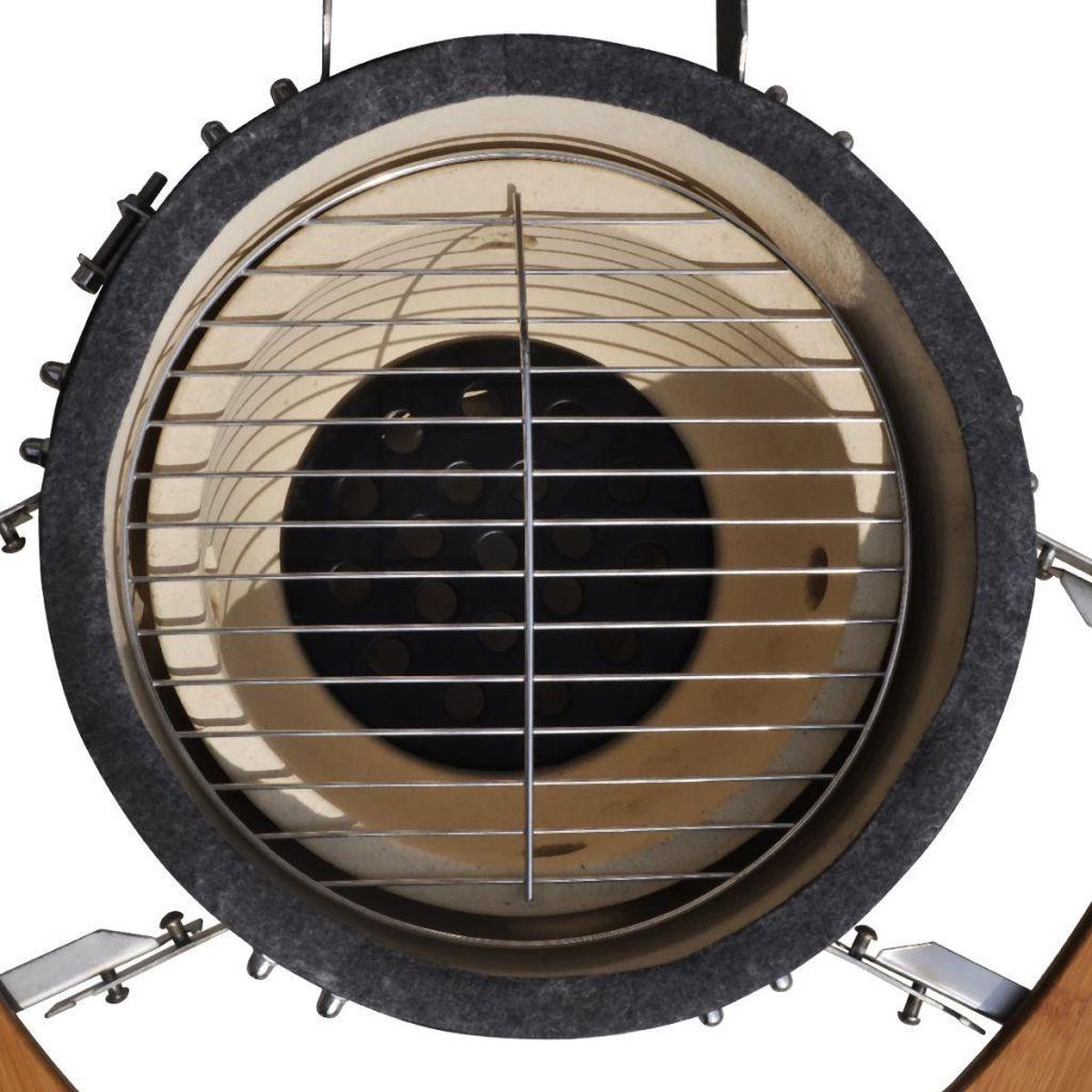 Kamado houtskoolbarbecue zwart 76cm keramisch