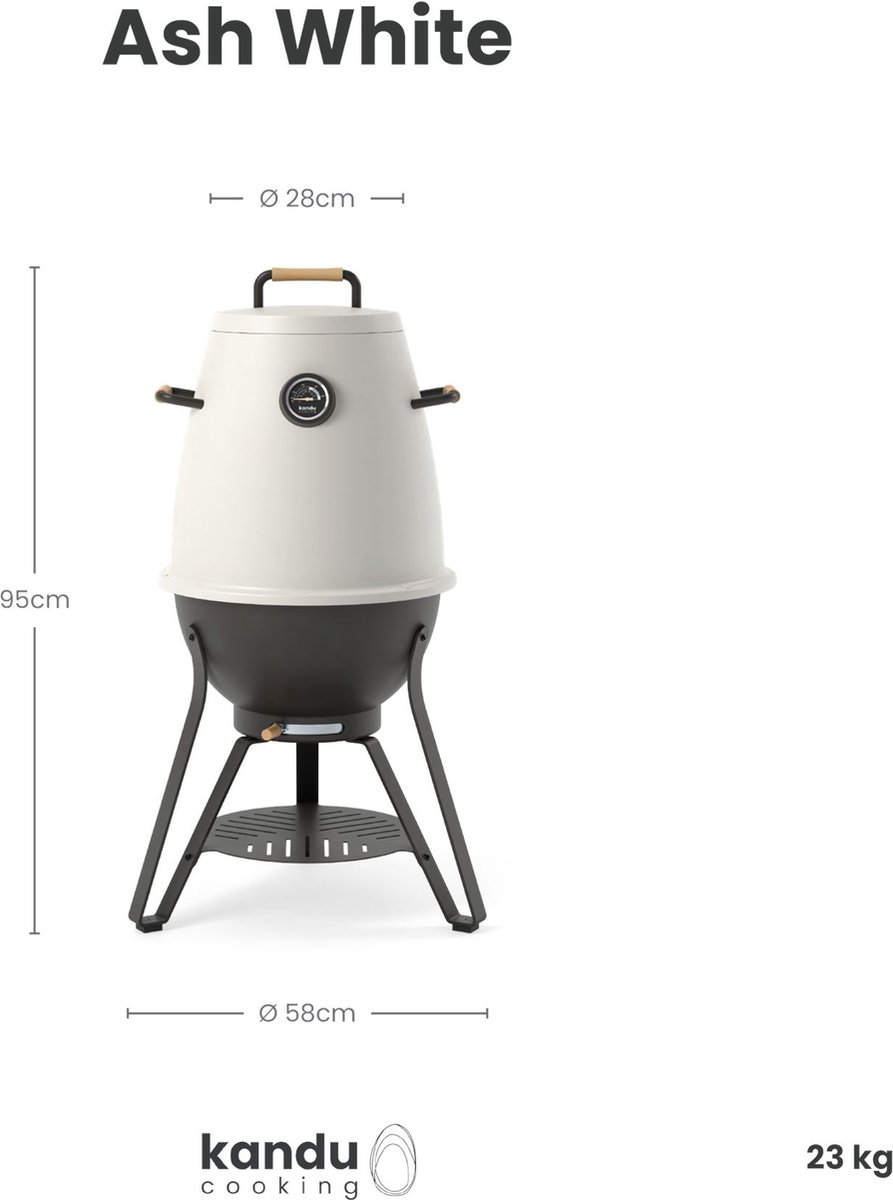 Kandu Cooking 41 Vertical Barbecue Ash White