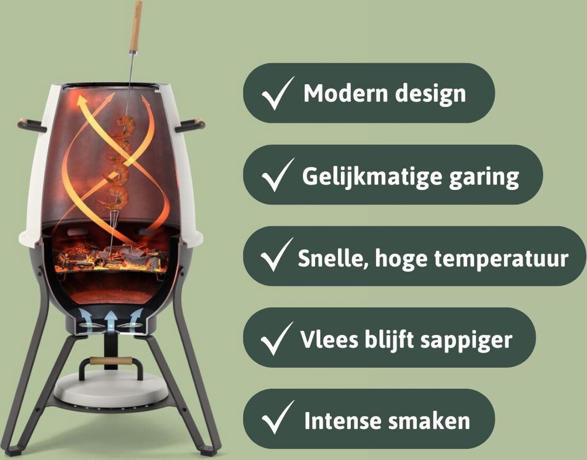 Kandu Cooking 41 Vertical Cooking Barbecue Flame Red