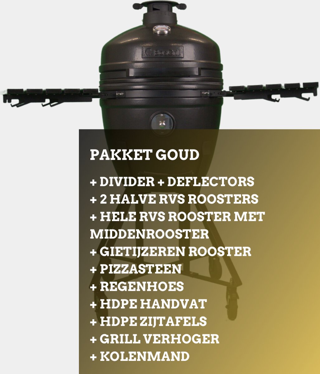 Keramische Kamado 21 inch Goud