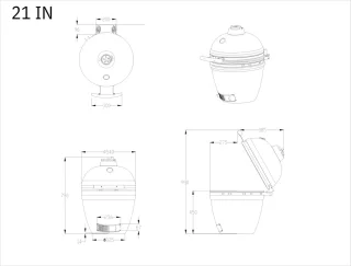 Keramische Kamado 21 inch Goud