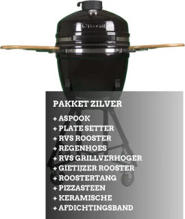 Keramische Kamado 21 inch Zilver