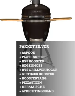 Keramische Kamado 21 inch Zilver