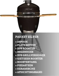 Keramische Kamado 21 inch Zilver