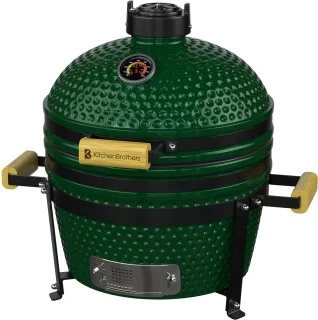 De KitchenBrothers Kamado 16 inch (34 cm) Houtskoolbarbecue - Groen in één oogopslag