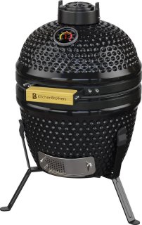KitchenBrothers Kamado 27 cm Houtskool BBQ Zwart