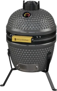 De KitchenBrothers Kamado 27 cm Houtskoolbarbecue - Grijs in één oogopslag