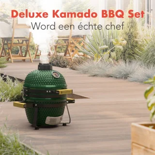 Wat vinden we goed aan de KitchenBrothers Kamado 27 cm Houtskoolbarbecue - Groen